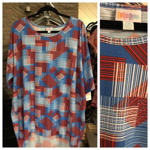 NWT Soft Leggings Fabric LLR Irma Red White & Blue - Picture 1 of 5